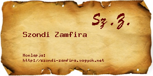 Szondi Zamfira névjegykártya